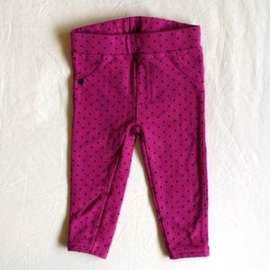 purple with polkadots stretchy knit jeggings 9-12 months baby girl